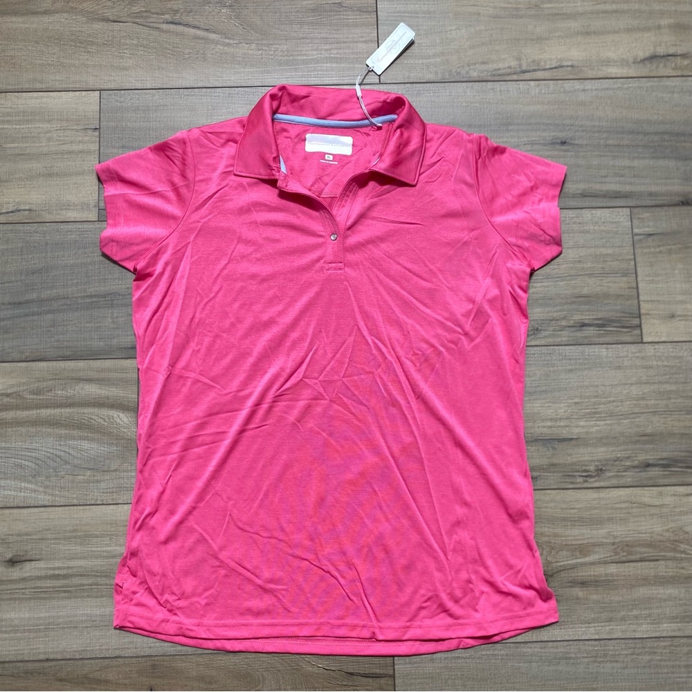 Tournament Collection Womens Short Sleeve Polo Shirt Size XL Pink Activewear
